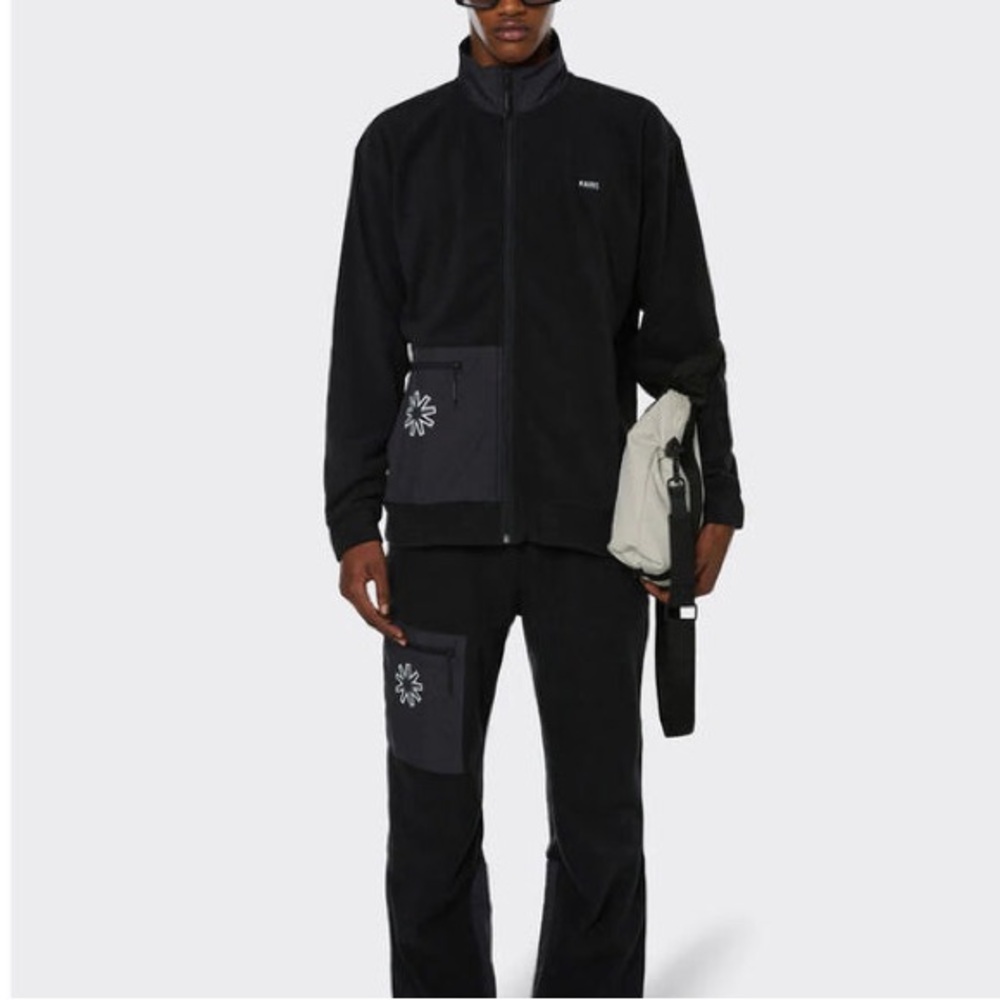 (A11) RAINS‎ Fleece Full zip Jacket, Black, Unisex Size XL, NWT